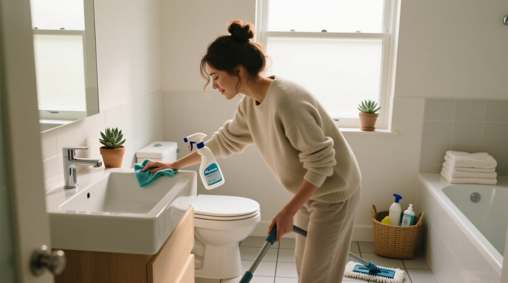 the clean mama bathroom quick clean method video