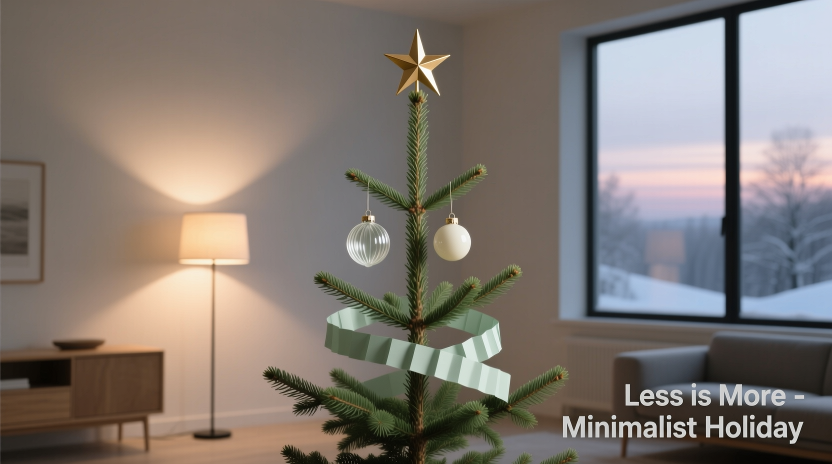 how to create a minimalist christmas tree with fewer but elegant decorations