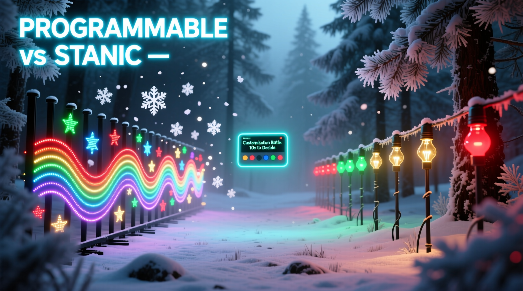 programmable led christmas lights vs static colors customization battle