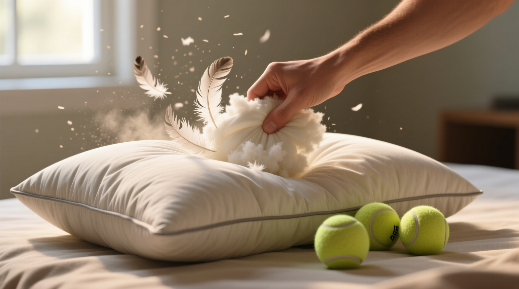 how to restore fluffiness to down pillows without a dryer