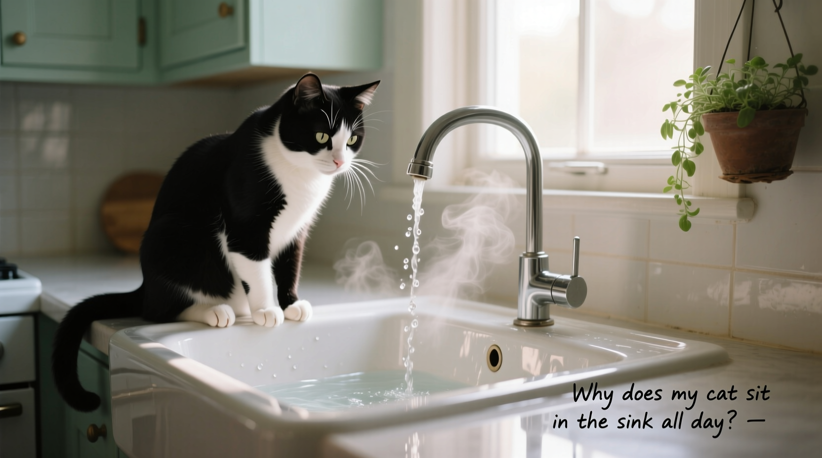 why does my cat sit in the sink all day decoding water fascination