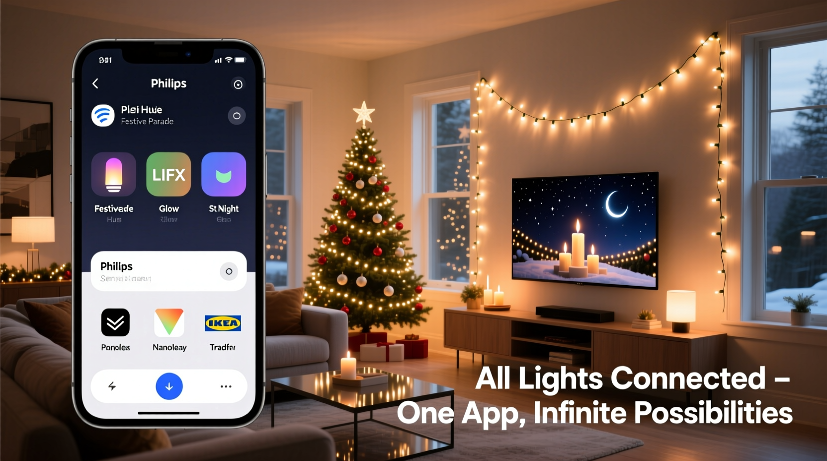 can you connect different brands of smart christmas lights to one app