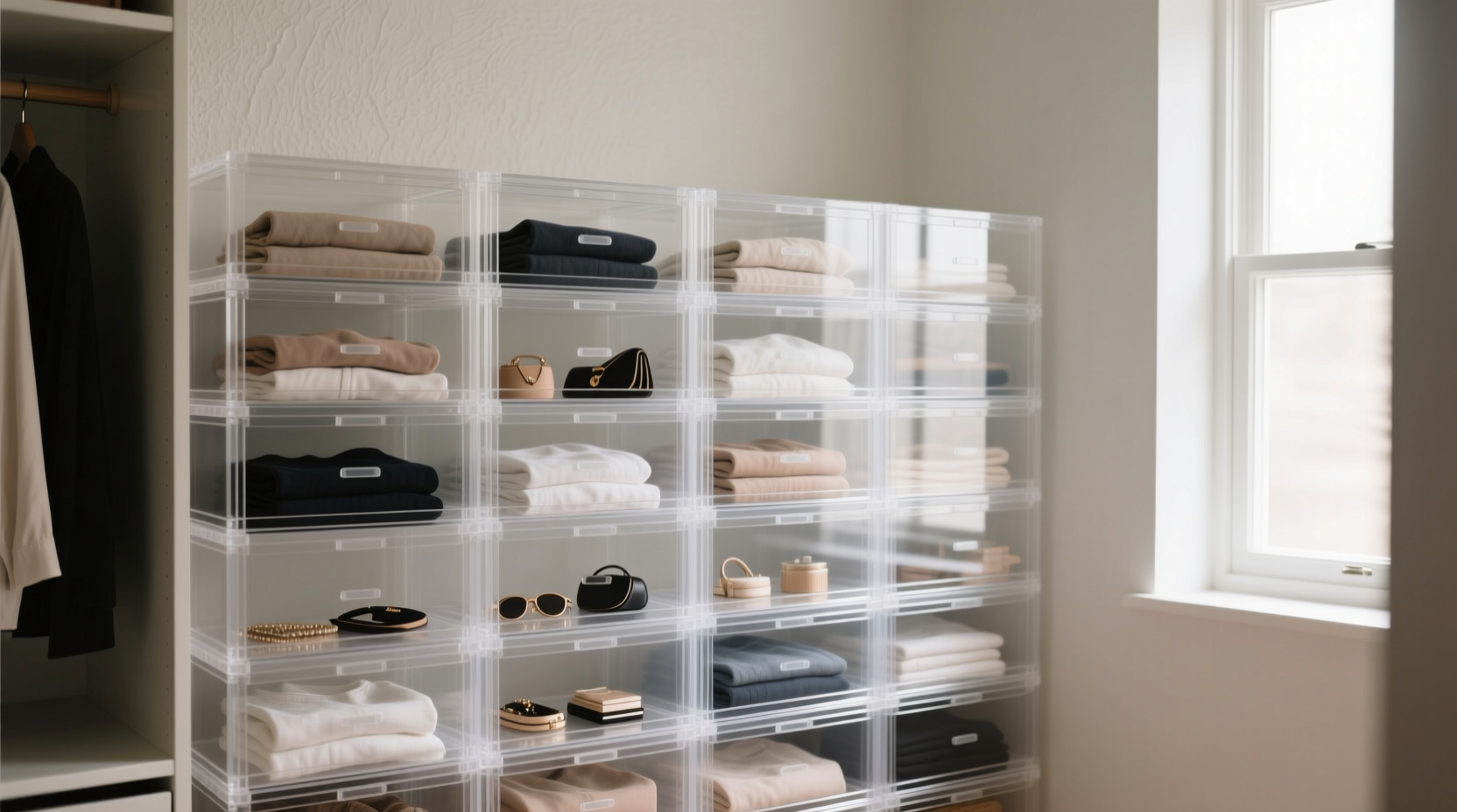 closet organization tips acrylic vs seagrass