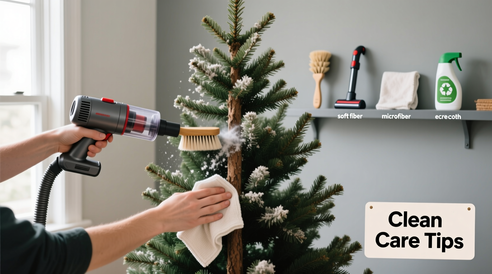 how to clean artificial christmas trees after storage without shedding needles