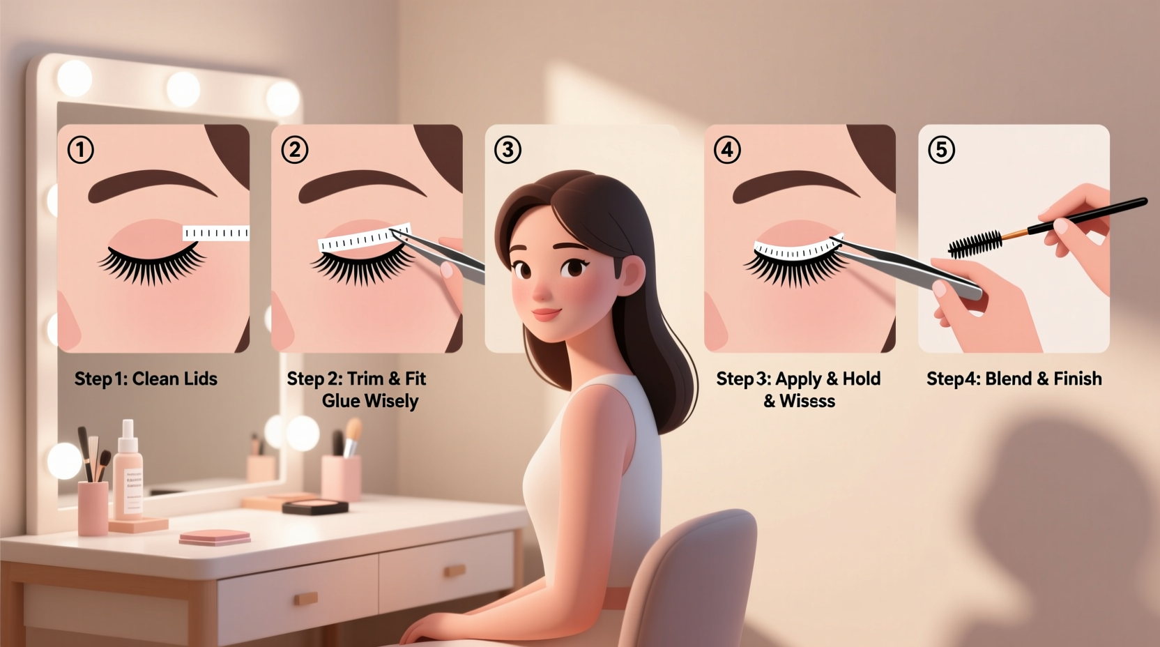 Step By Step Guide To Applying False Lashes For Beginners Without The ...