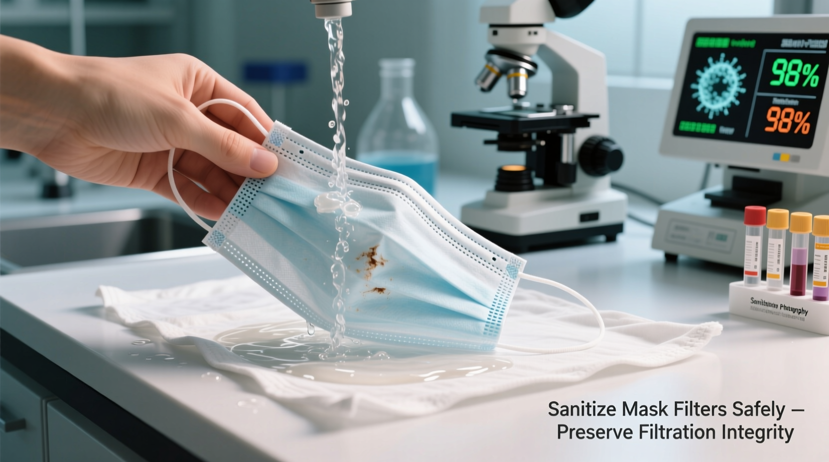 how to sanitize mask filters without melting them