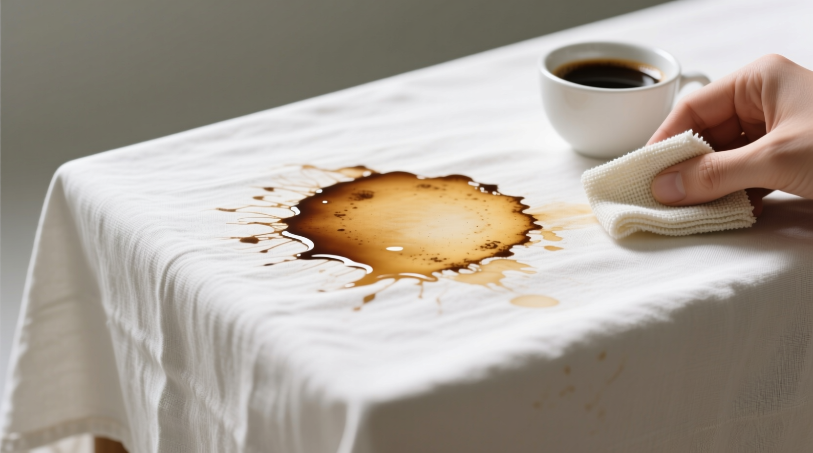 how to remove coffee rings from linen tablecloths