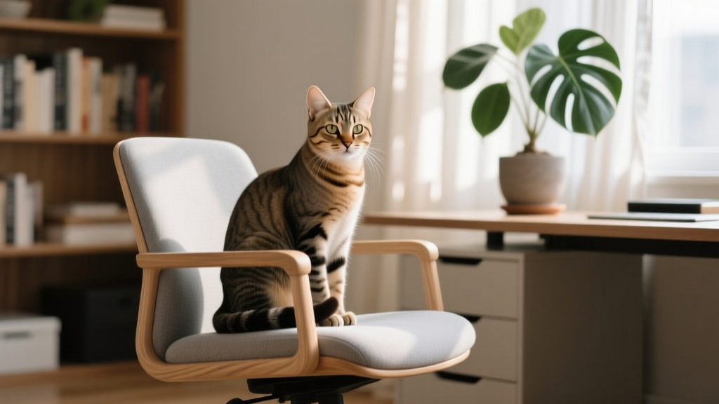 Why Cats Sit on the Home Office Chair Armrest