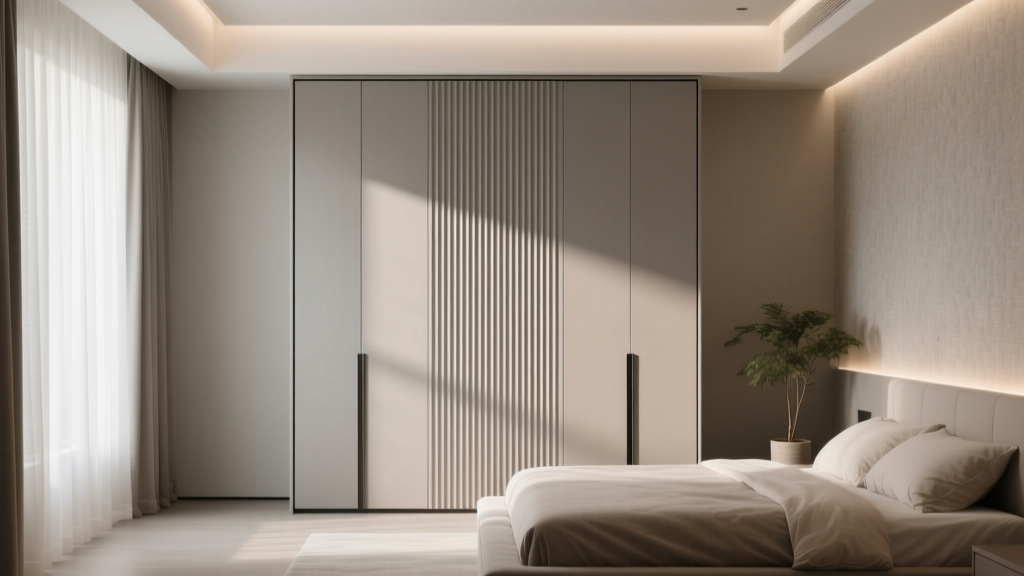 Bedroom Fluted Panel Wardrobe Design - The Decor Mag
