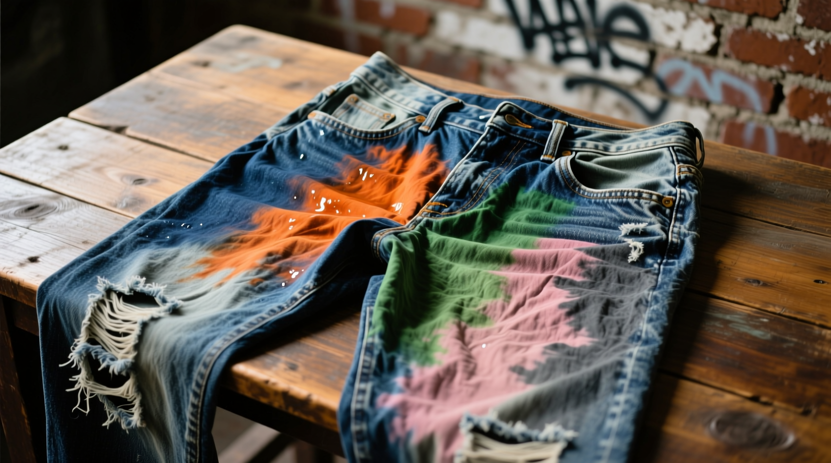 revive faded old jeans with a 5 dye job