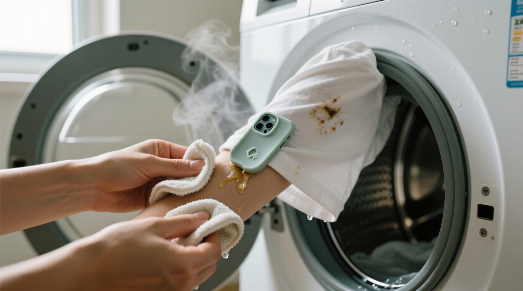 how to remove silicone phone grips from laundry