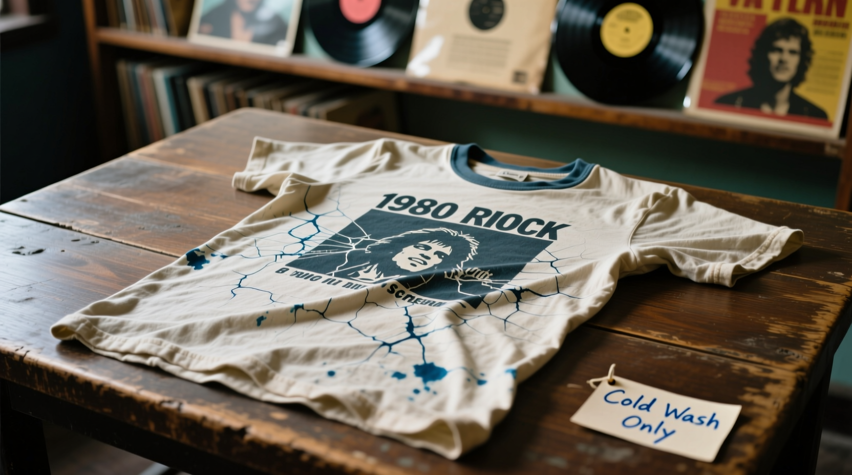 how to wash vintage band tees without ruining cracked ink