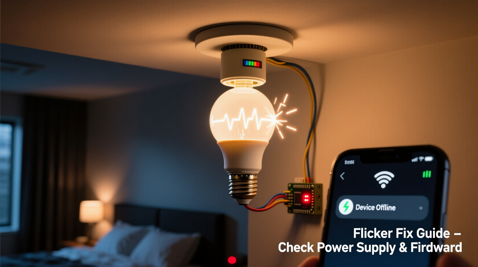 why does my smart bulb flicker at night and how to stabilize it