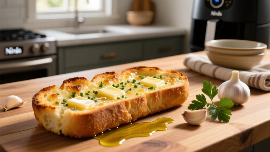 Crispy Ninja Air Fryer Garlic Bread in 10 Minutes