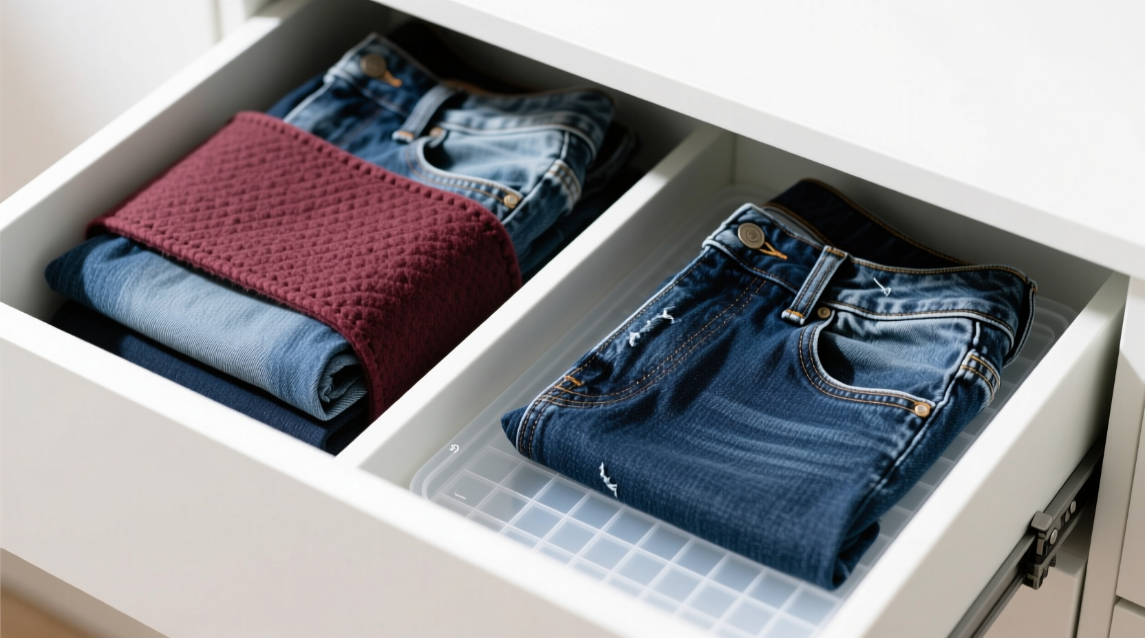 closet organization tips felt vs silicone for jeans drawers