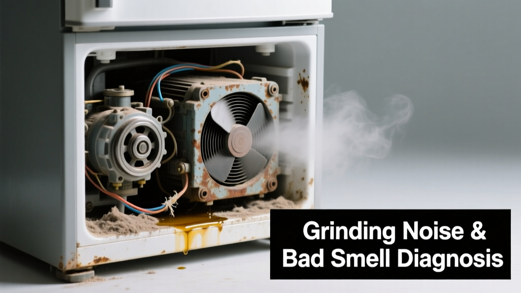 Refrigerator Smells Bad & Makes Grinding Noise