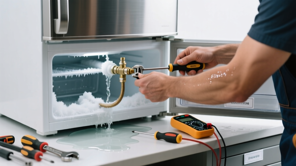 Fix a Refrigerator Leaking Water and Not Cooling