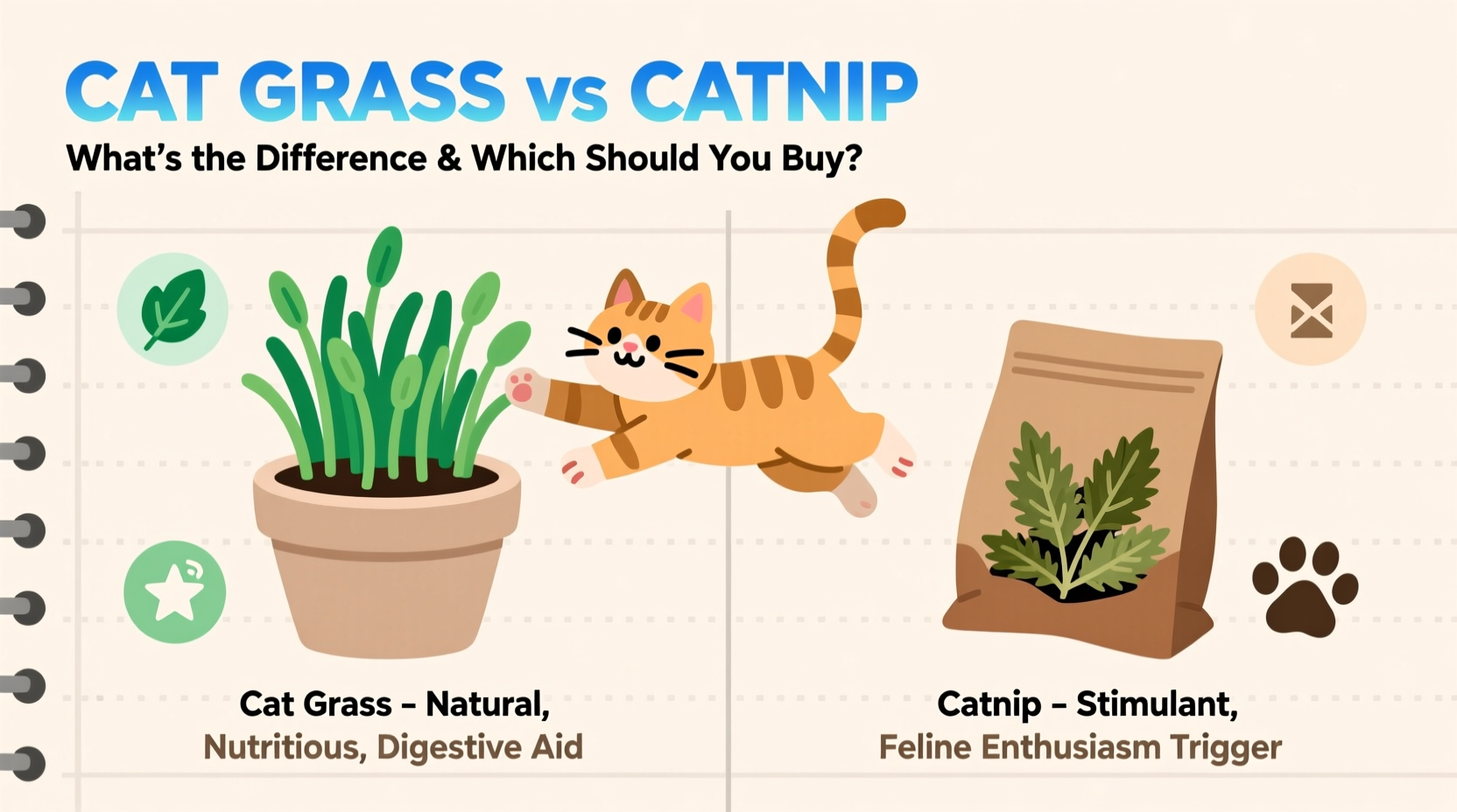 cat grass vs catnip what is the difference and which should i buy