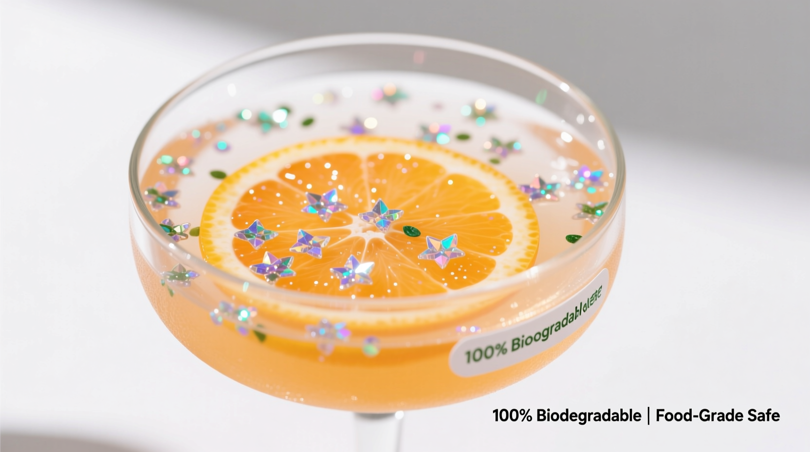 are biodegradable glitter garnishes safe for cocktails or just a visual hazard