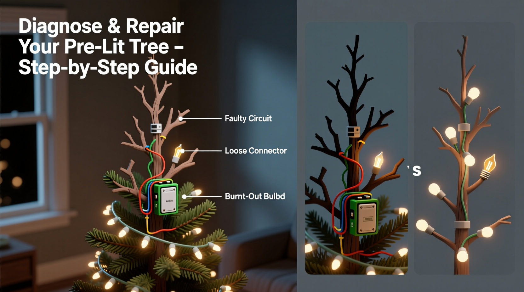 why does my prelit tree have dead sections how to diagnose and repair
