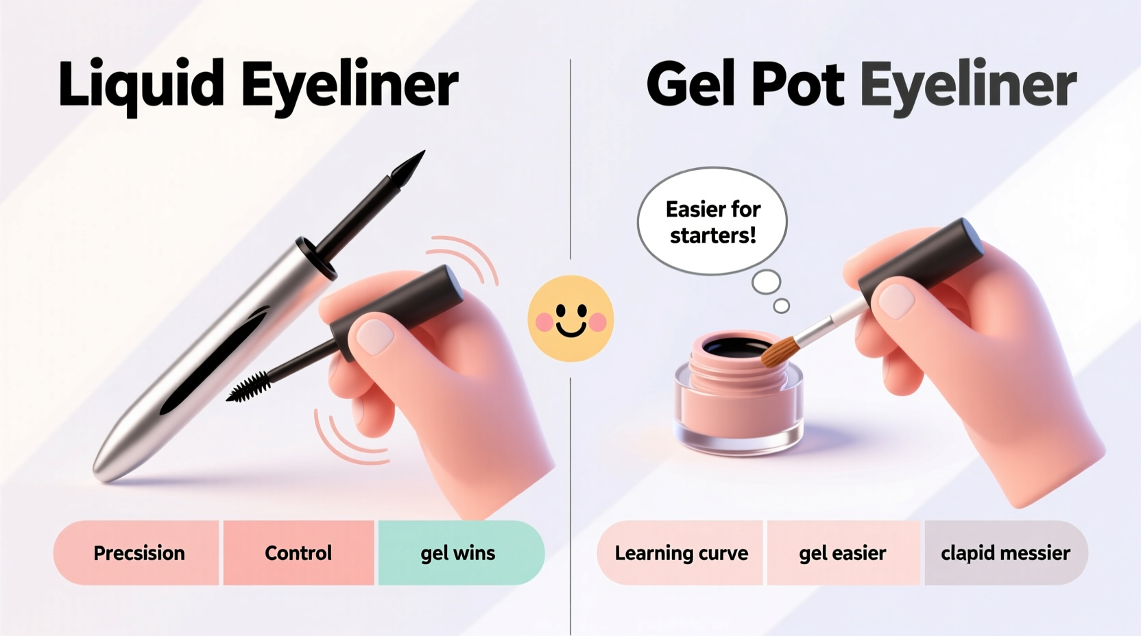 liquid eyeliner vs gel pot which one is easier for beginners to wing