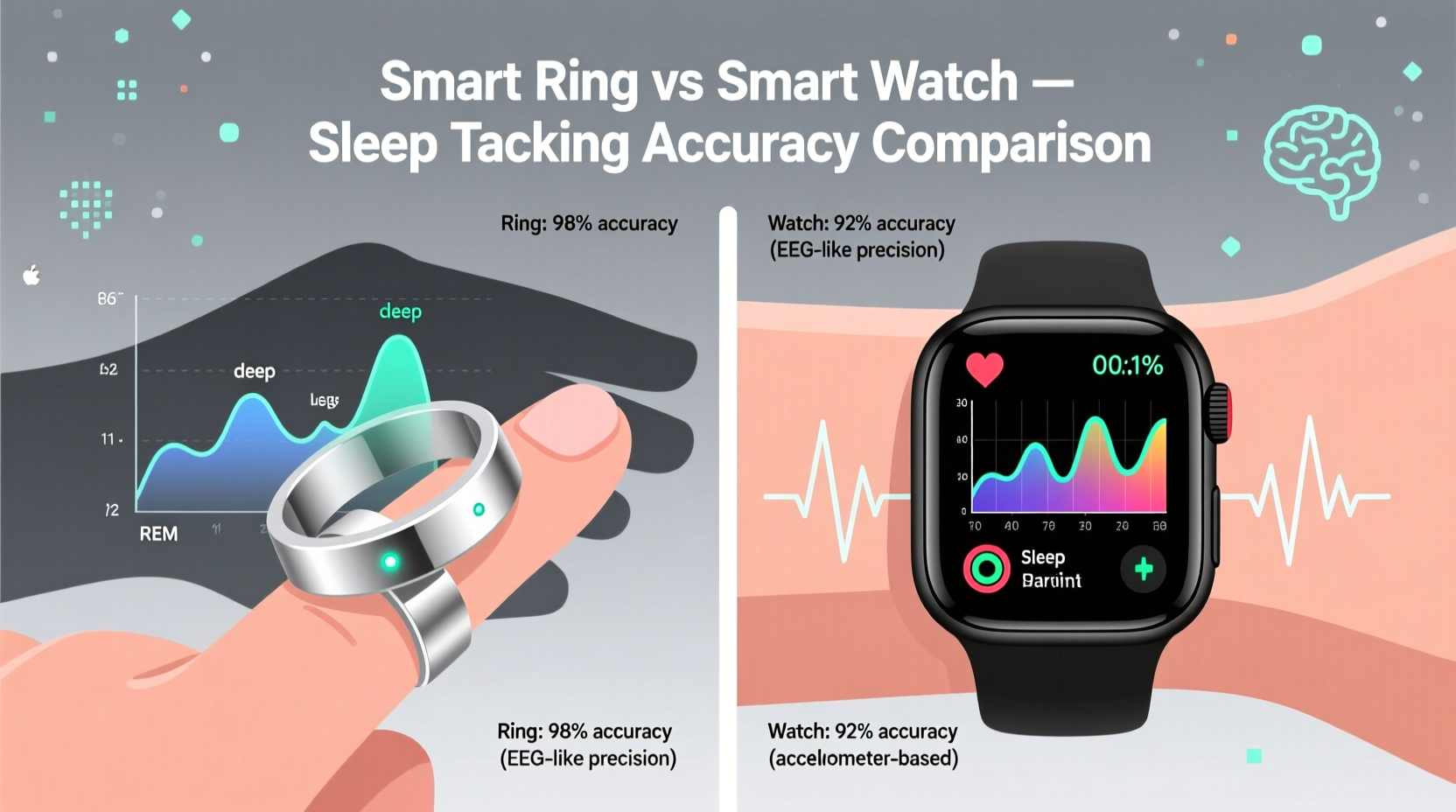 smart ring vs smart watch tracking accuracy comparison for sleep data