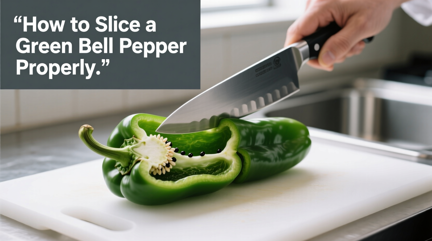 how to slice a green bell pepper properly