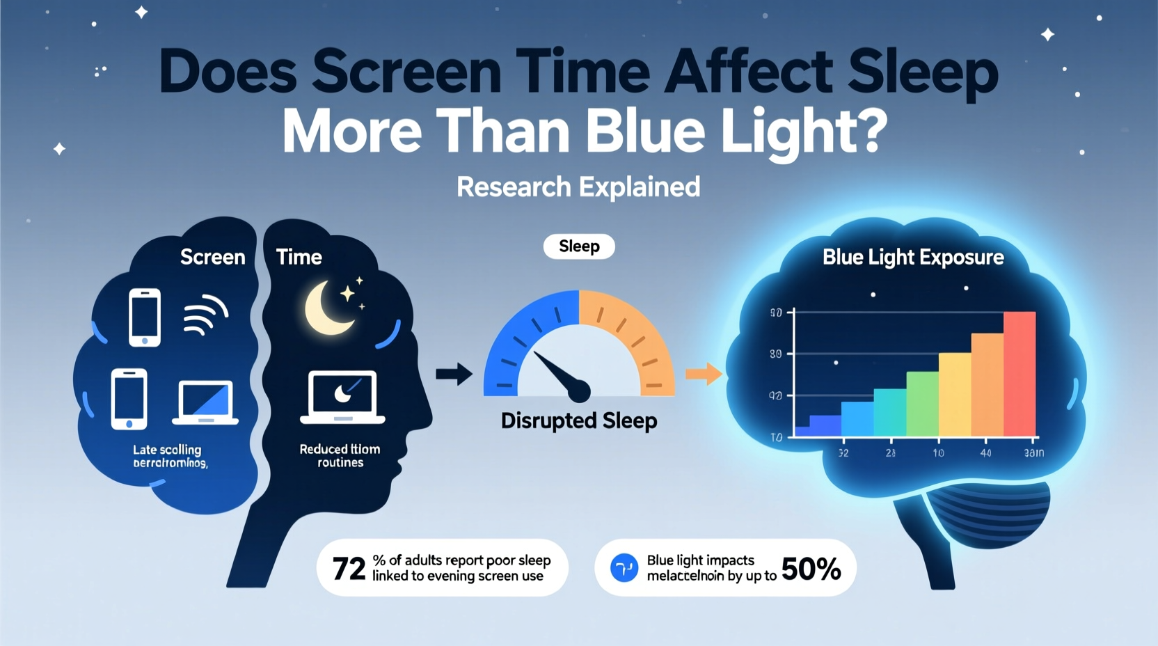 does screen time affect sleep quality more than blue light exposure research explained