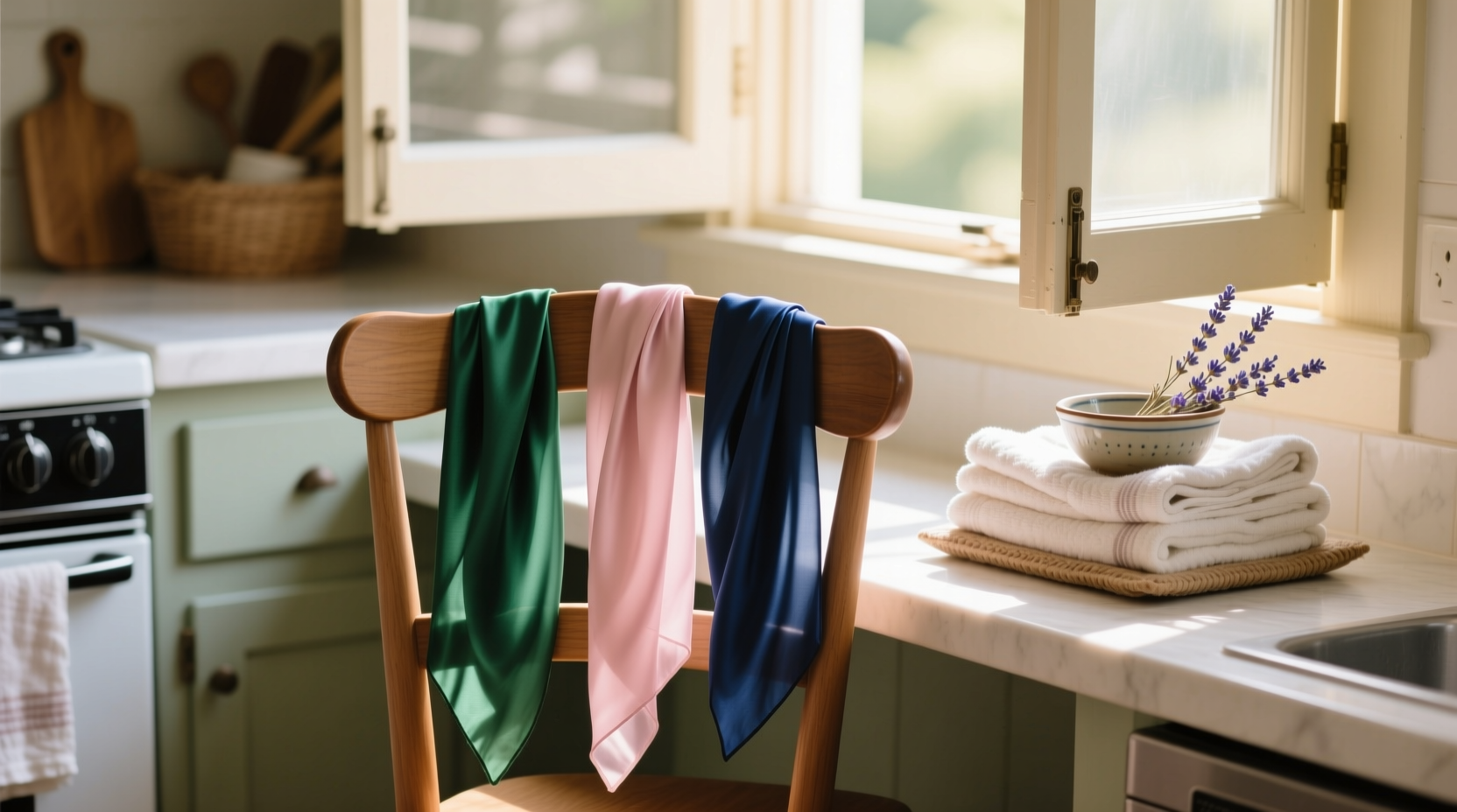 silk scarf storage without creases or static