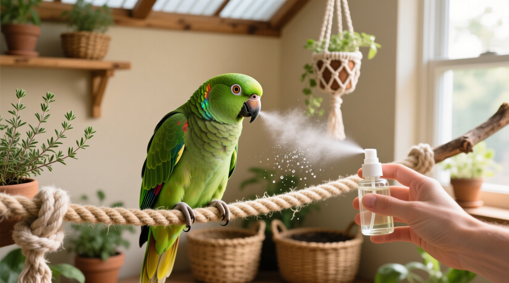 eco friendly cleaning thyme oil for parrot perches