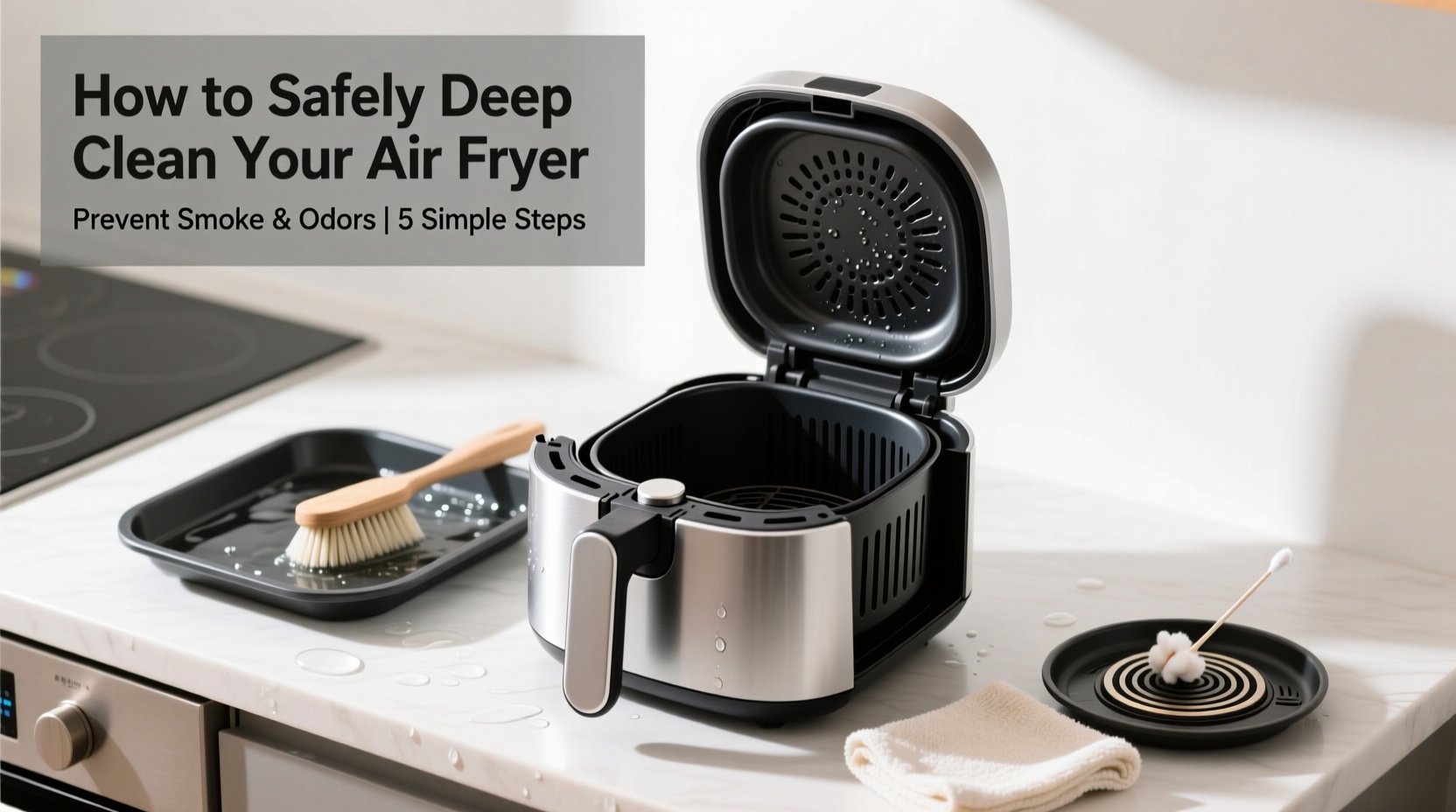 how to safely deep clean your air fryer to prevent smoke and odors