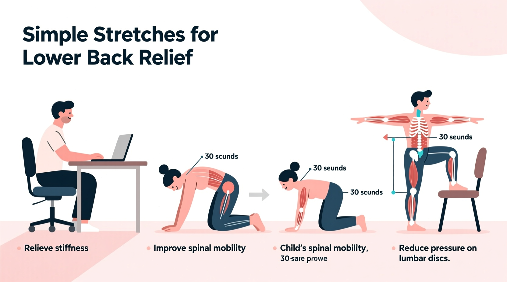 why does my lower back ache after sitting all day simple stretches that help