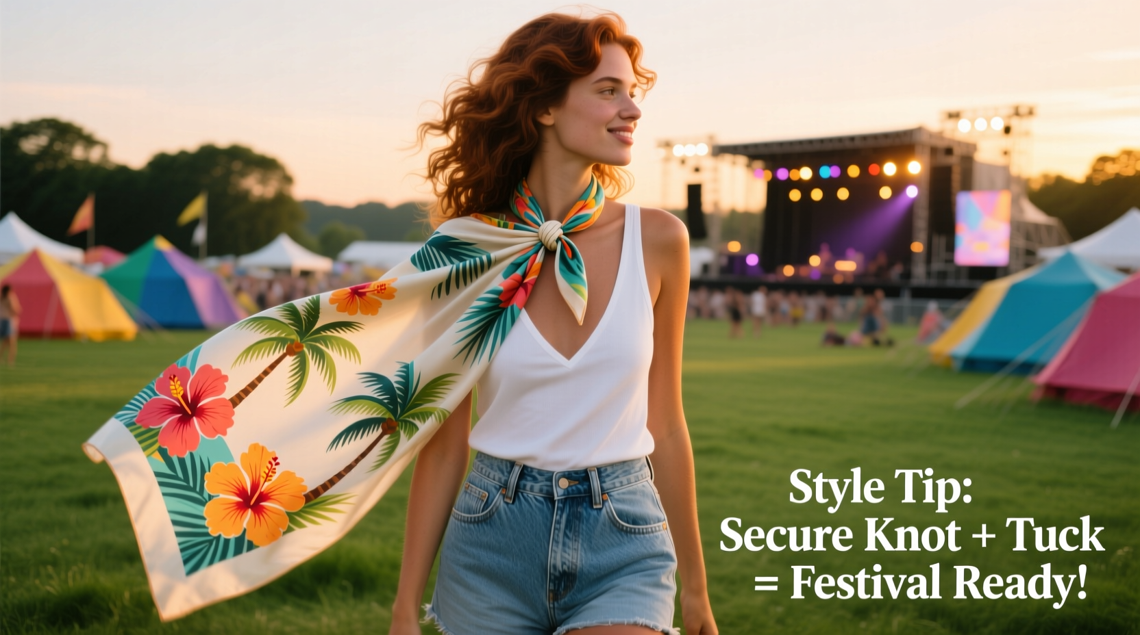 how to style a scarf as a top for summer festivals safely and stylishly