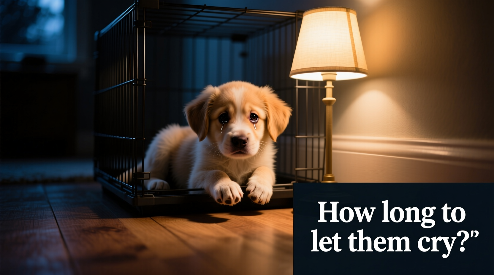 crate training puppy crying at night how long to let them cry before interfering