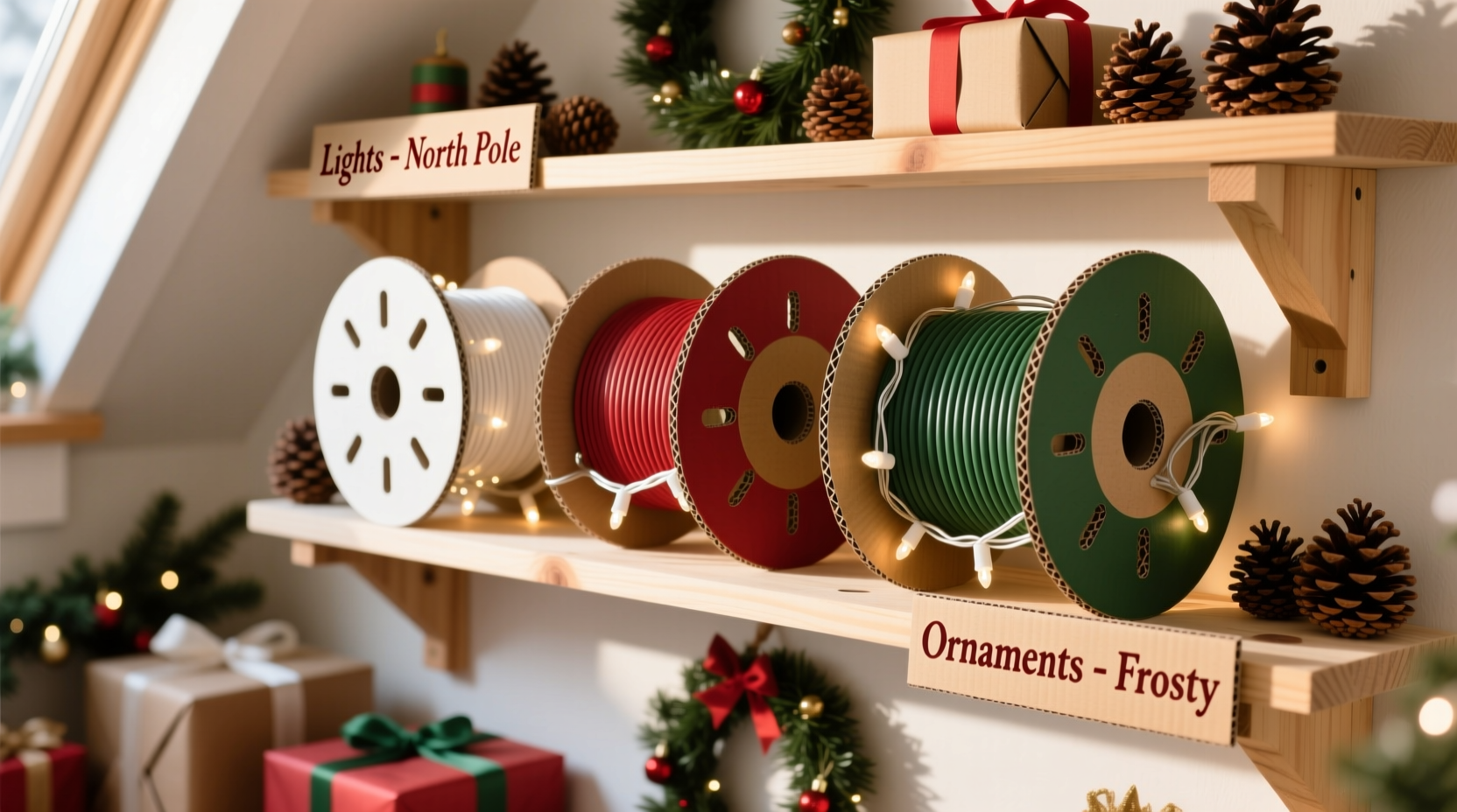 how to store christmas lights without tangling using cardboard spools