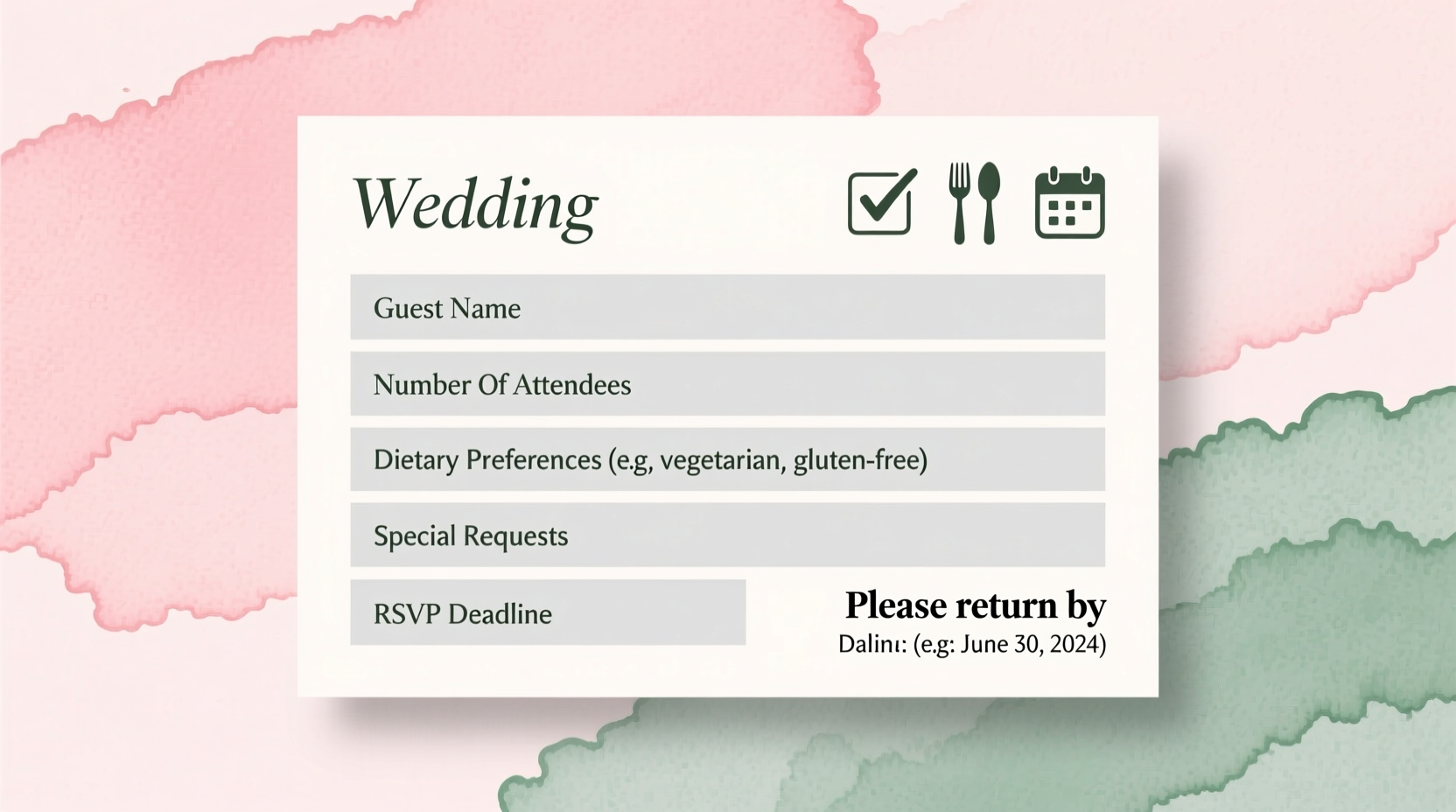 how to complete a wedding rsvp card