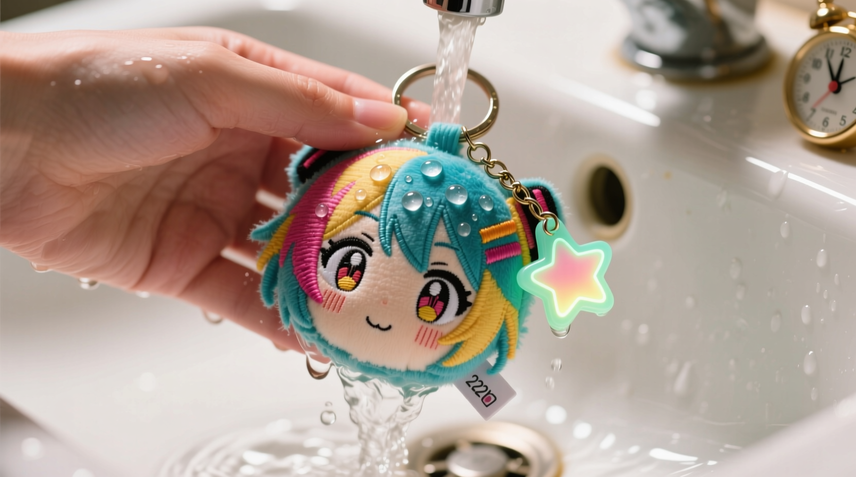 how to wash plush anime keychains safely