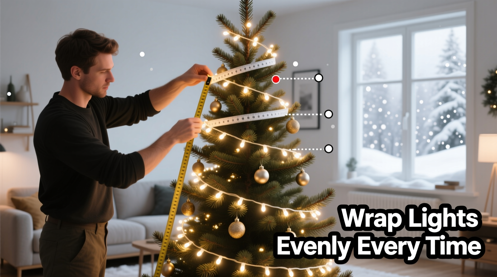 how to wrap a christmas tree in lights evenly every time