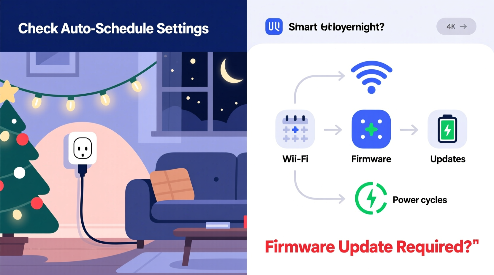 why does my smart plug disable christmas lights overnight
