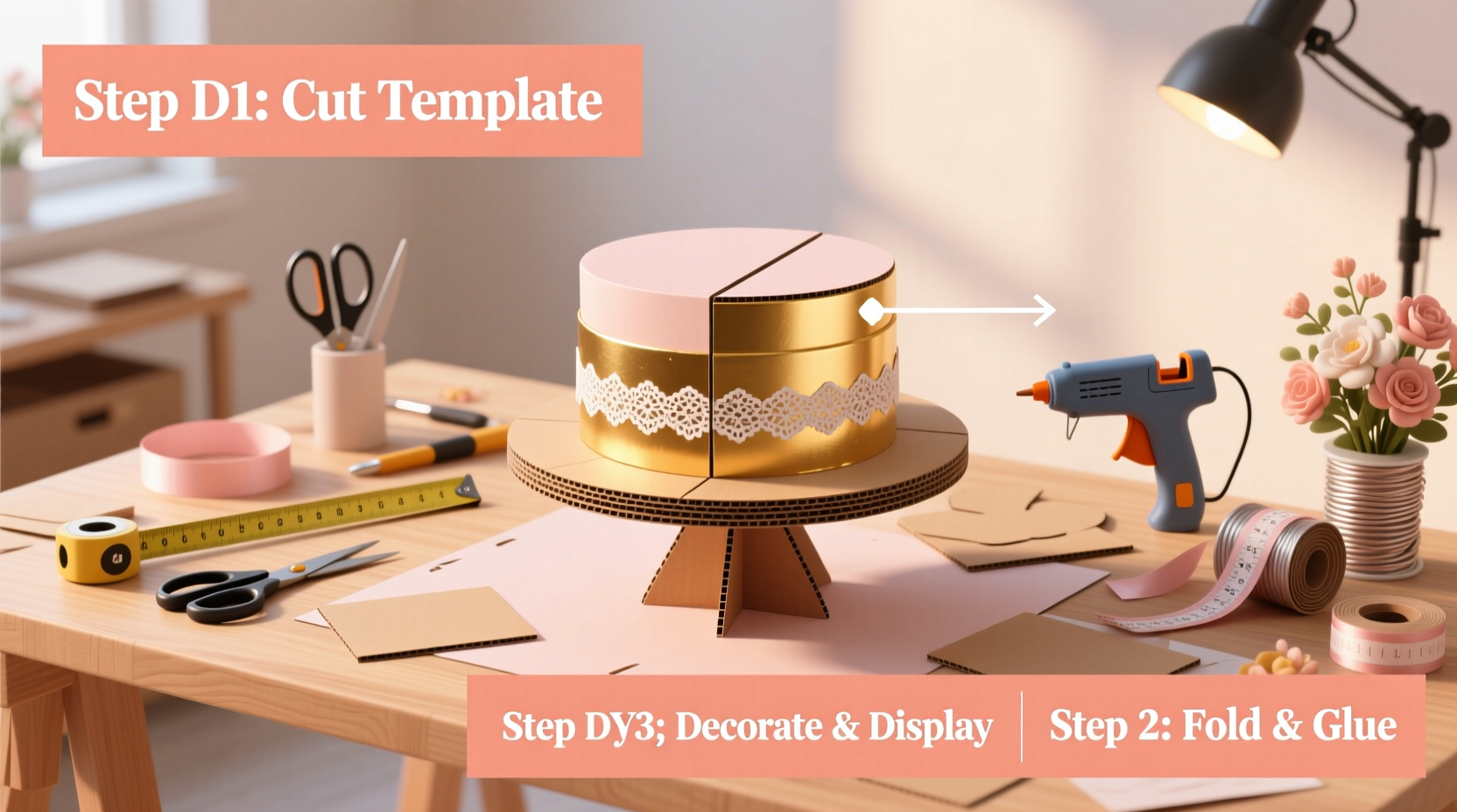 Wedding cake stands you build yourself—no power tools required, just glue, grace, and slightly sore wrists