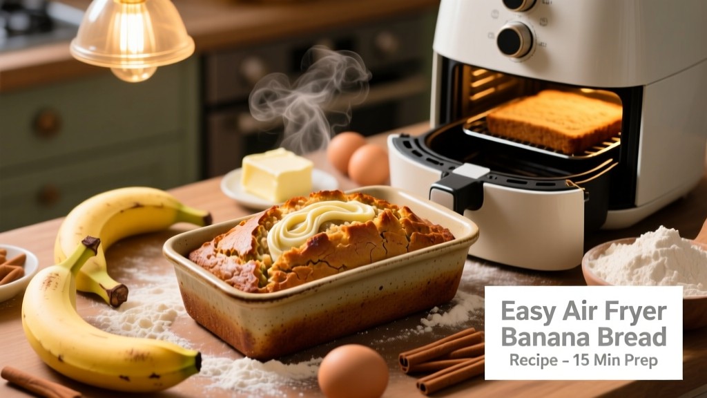 Easy Air Fryer Banana Bread Recipe (15-Min Prep!)