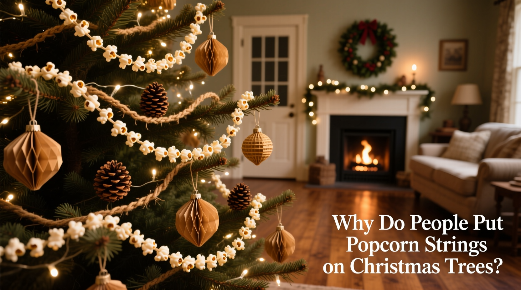 why do people put popcorn strings on christmas trees and is it still done