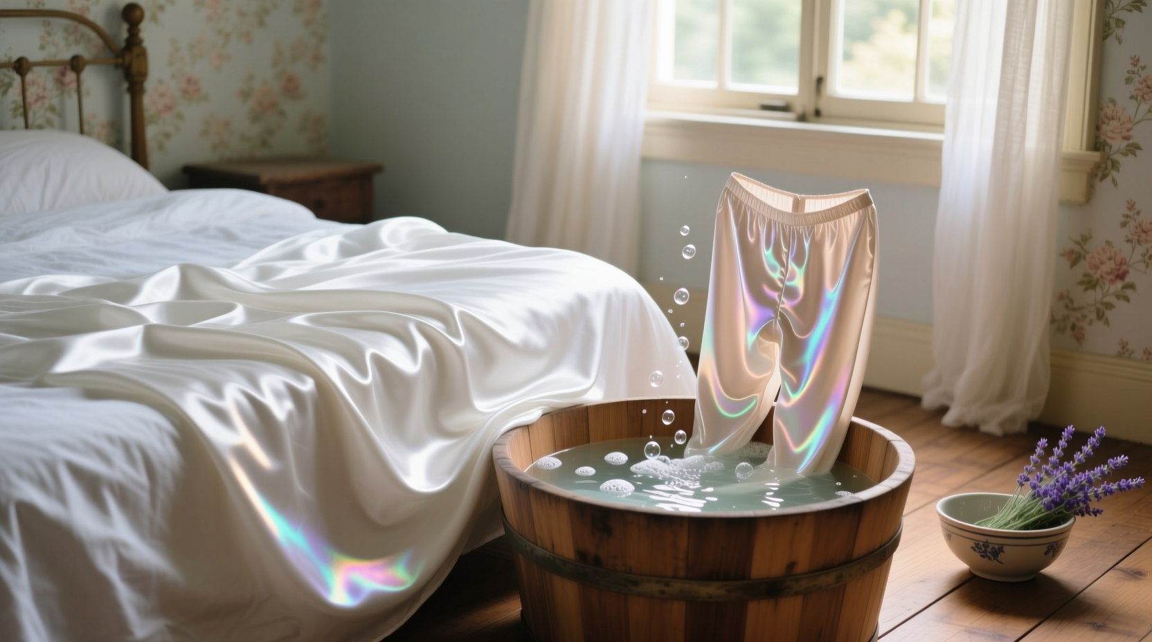 wash satin clothes and sheets