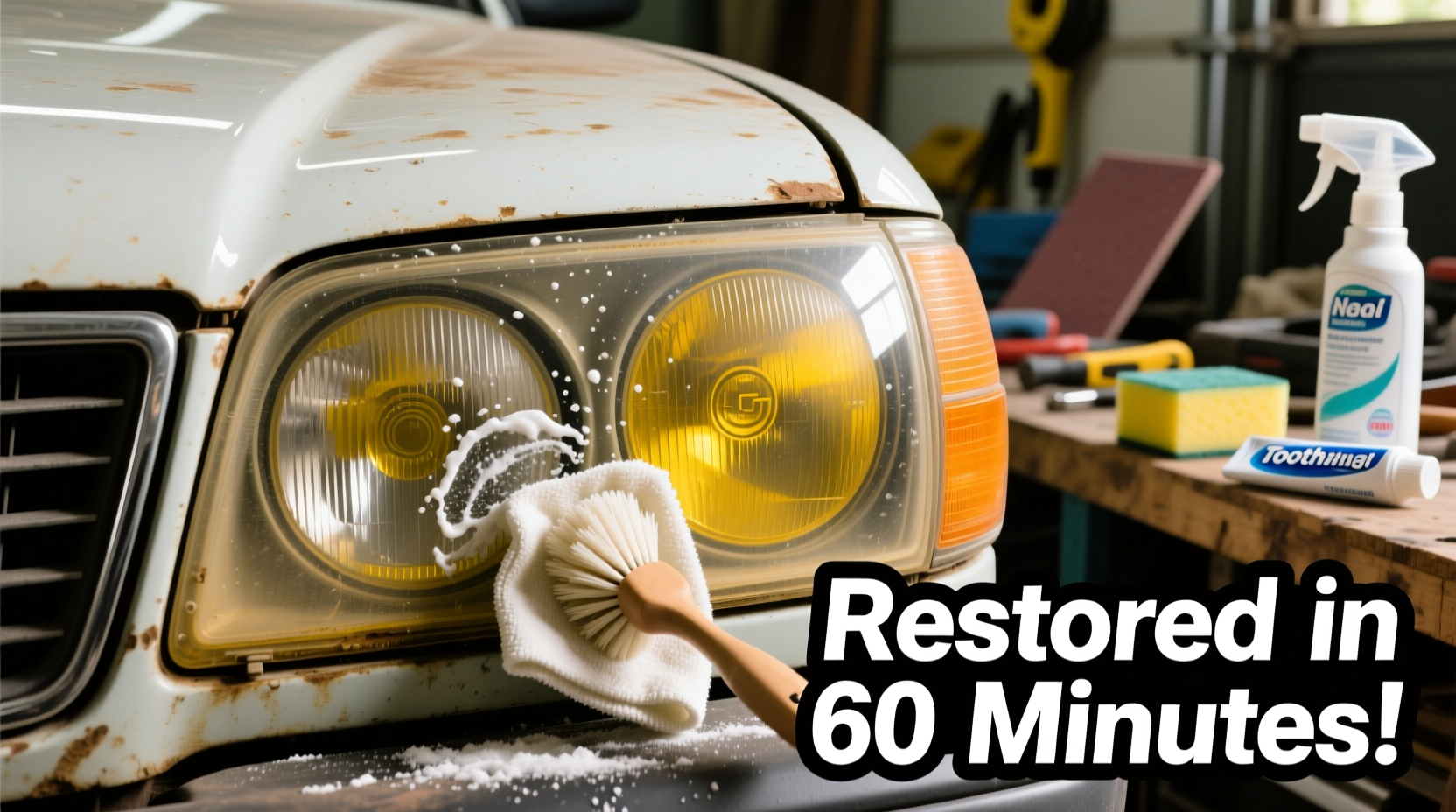 how to restore faded car headlights with household items in an hour
