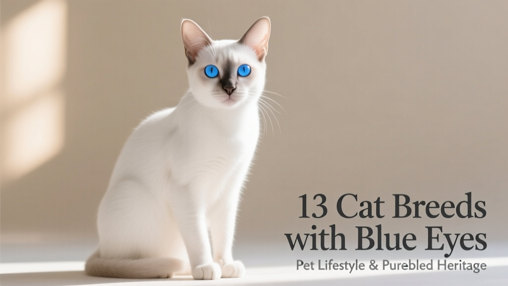 A pure-white Khao Manee cat with striking blue eyes—one possibly lighter, one deeper—sitting alertly against a simple neutral background
