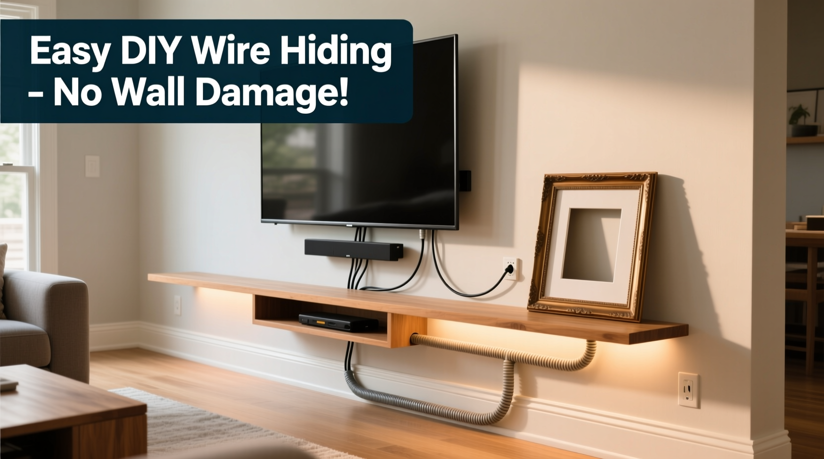 How To Hide Tv Wires Without Cutting Into The Wall Easy Diy Solutions