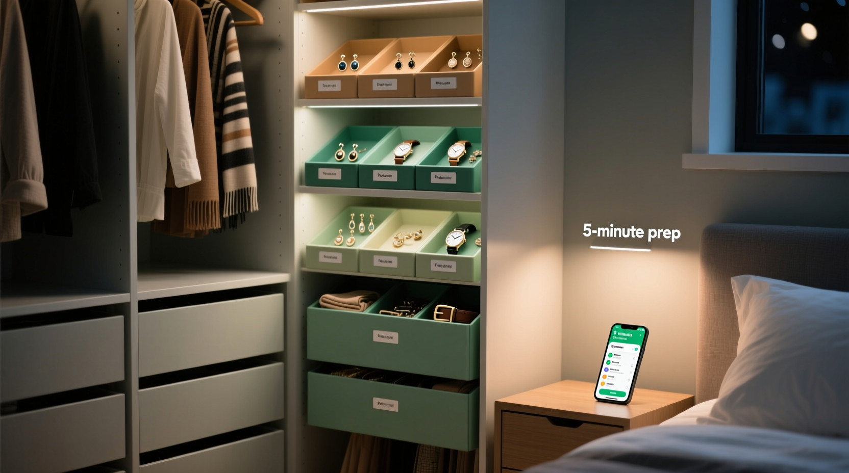 closet organization tips led vs mirrored jewelry storage