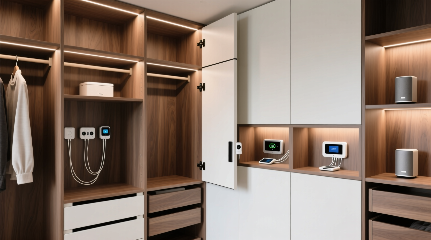 closet organization tips hide cords smart devices stylishly