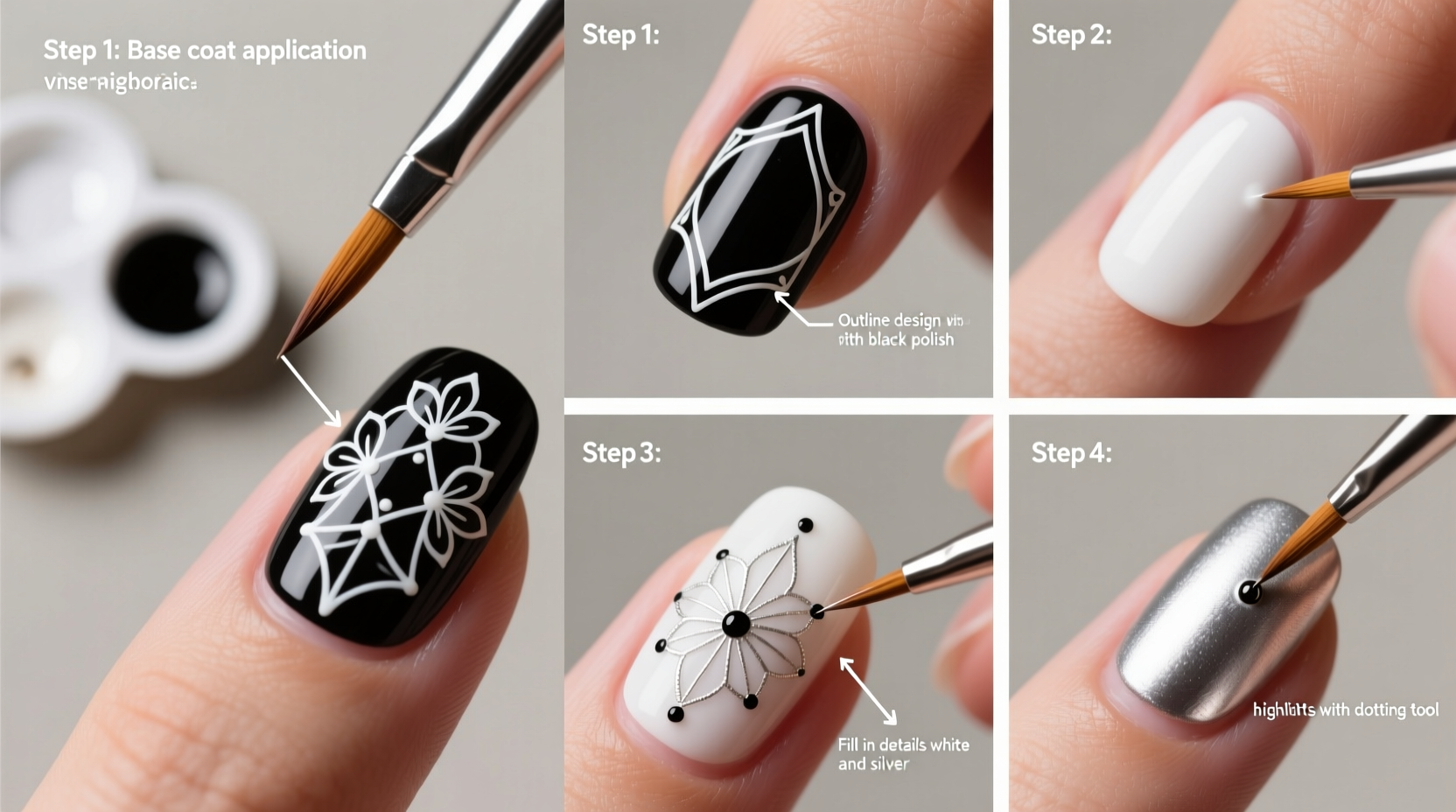 how to paint intricate designs on nails with basic tools