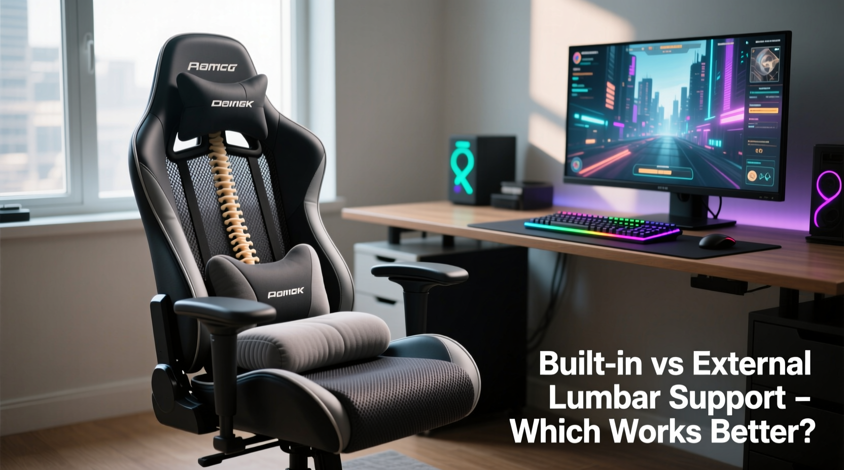 gaming chair lumbar support built in vs external cushion which works better